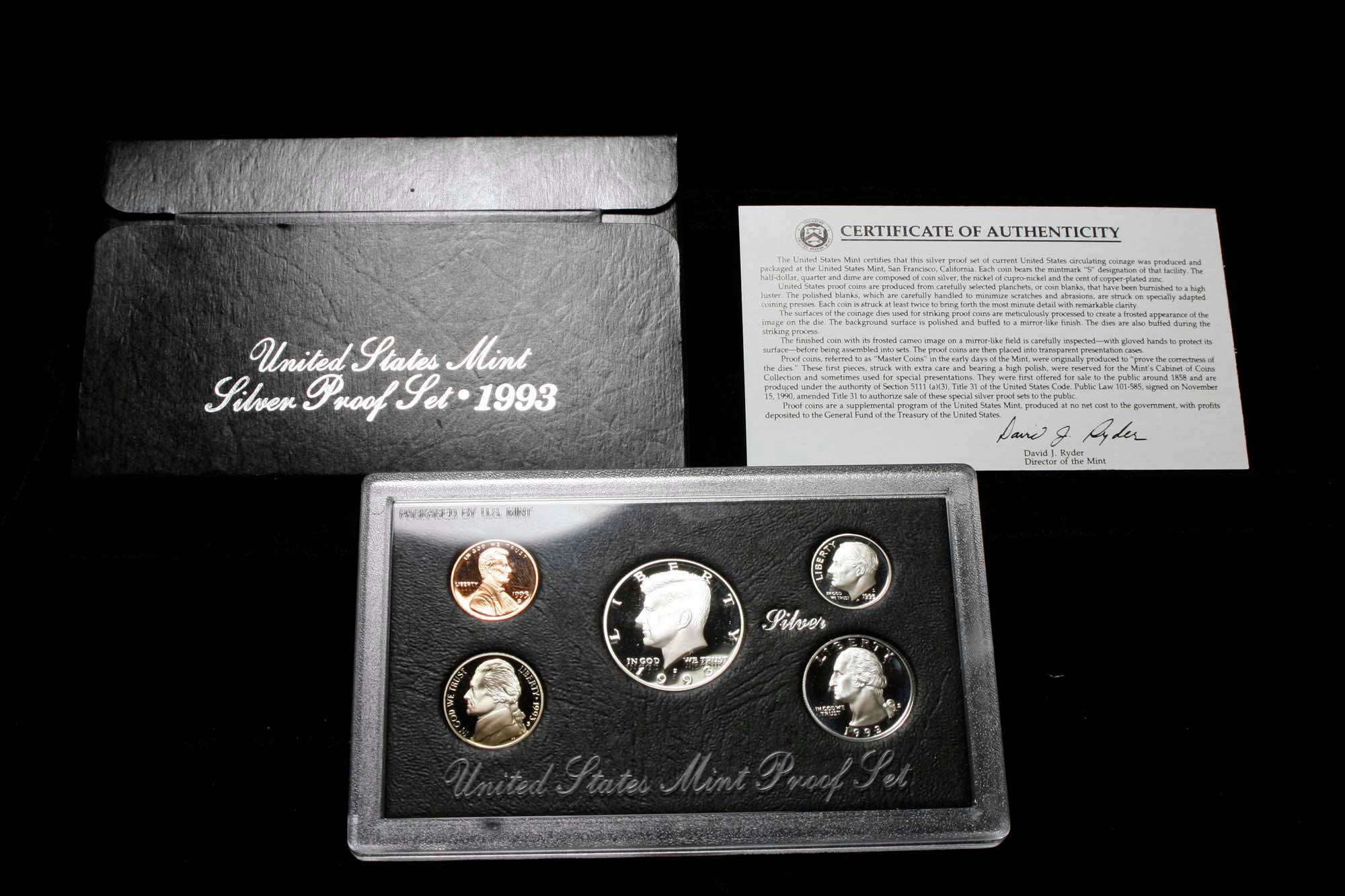 1993 United States Mint Silver Proof Set 'Black Box'