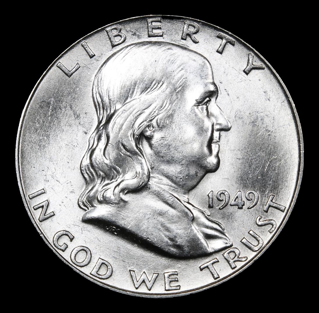 1949-p . . Franklin Half Dollar 50c Grades Choice Unc FBL