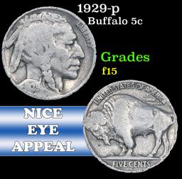 1929-p . . Buffalo Nickel 5c Grades f+
