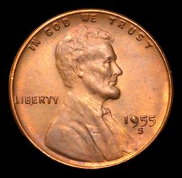 1955-s Mint Error Filled 9 Lincoln Cent 1c Grades GEM Unc RB