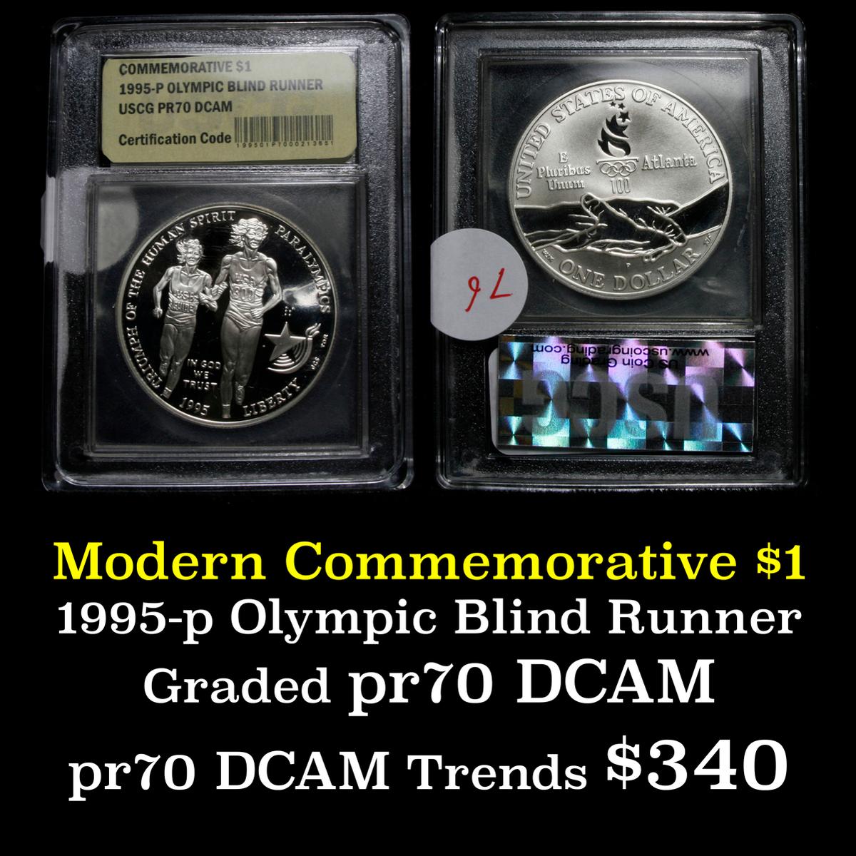 1995-p Paralympics (Blind Runner) Proof Modern Commem Dollar $1 Graded GEM++ Proof DCAM by USCG