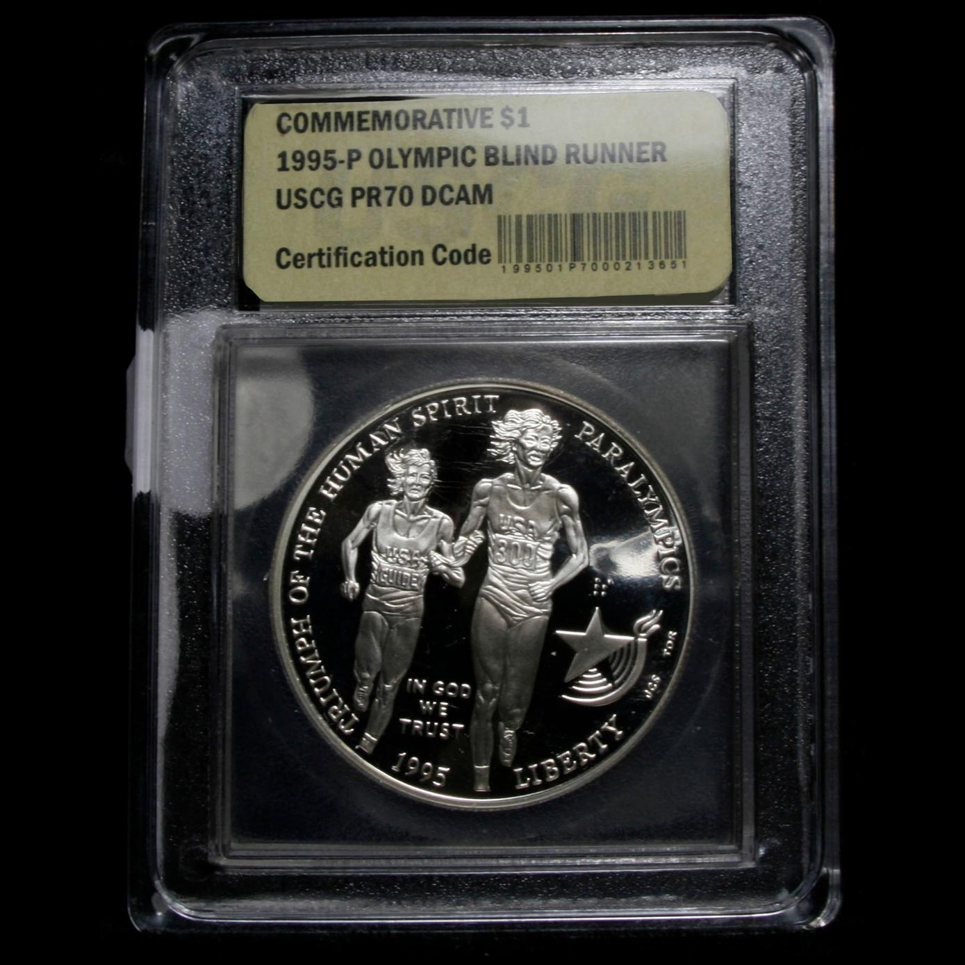 1995-p Paralympics (Blind Runner) Proof Modern Commem Dollar $1 Graded GEM++ Proof DCAM by USCG