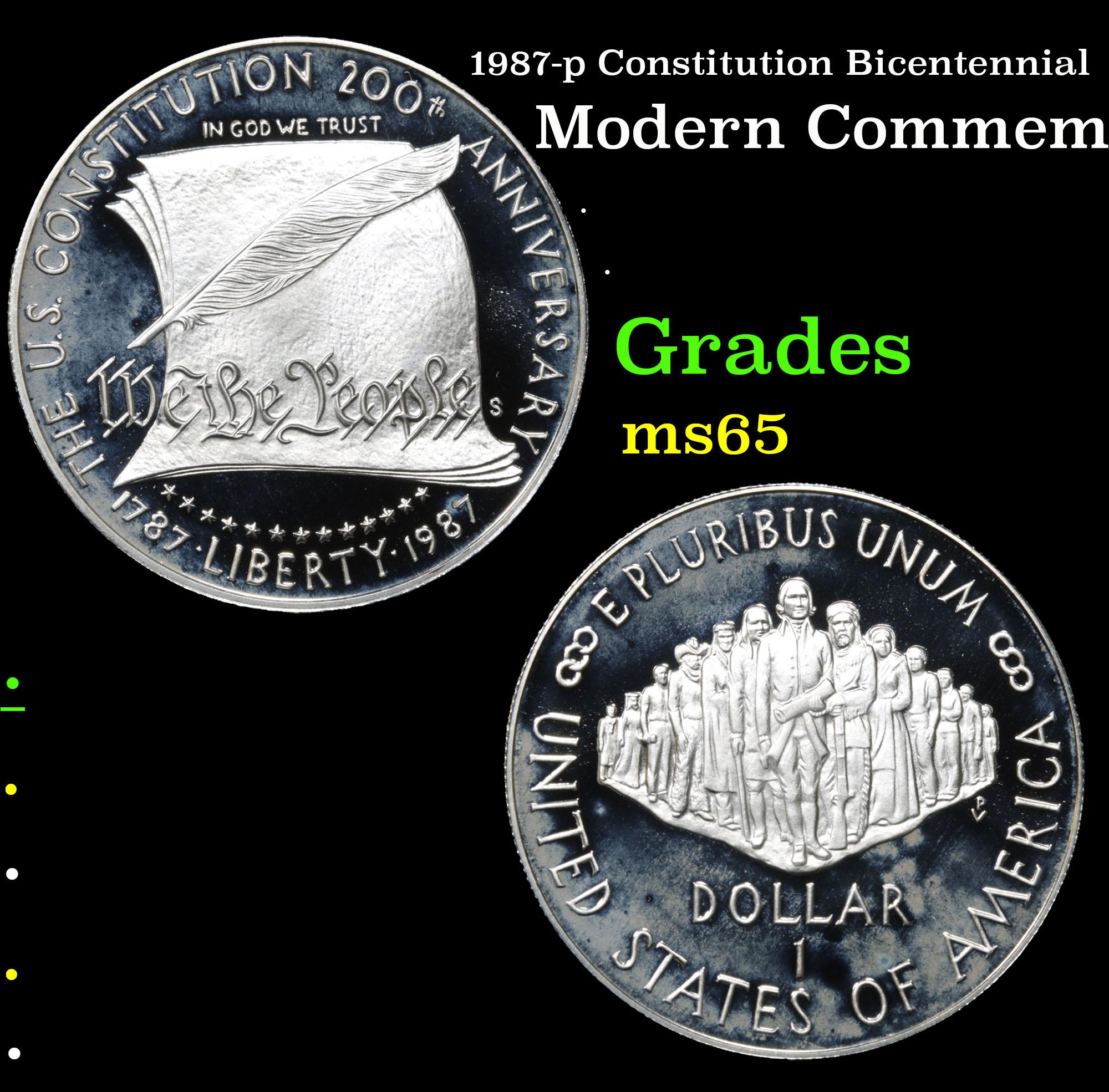 1987-p Constitution Bicentennial Modern Commem Dollar $1 Grades GEM Unc