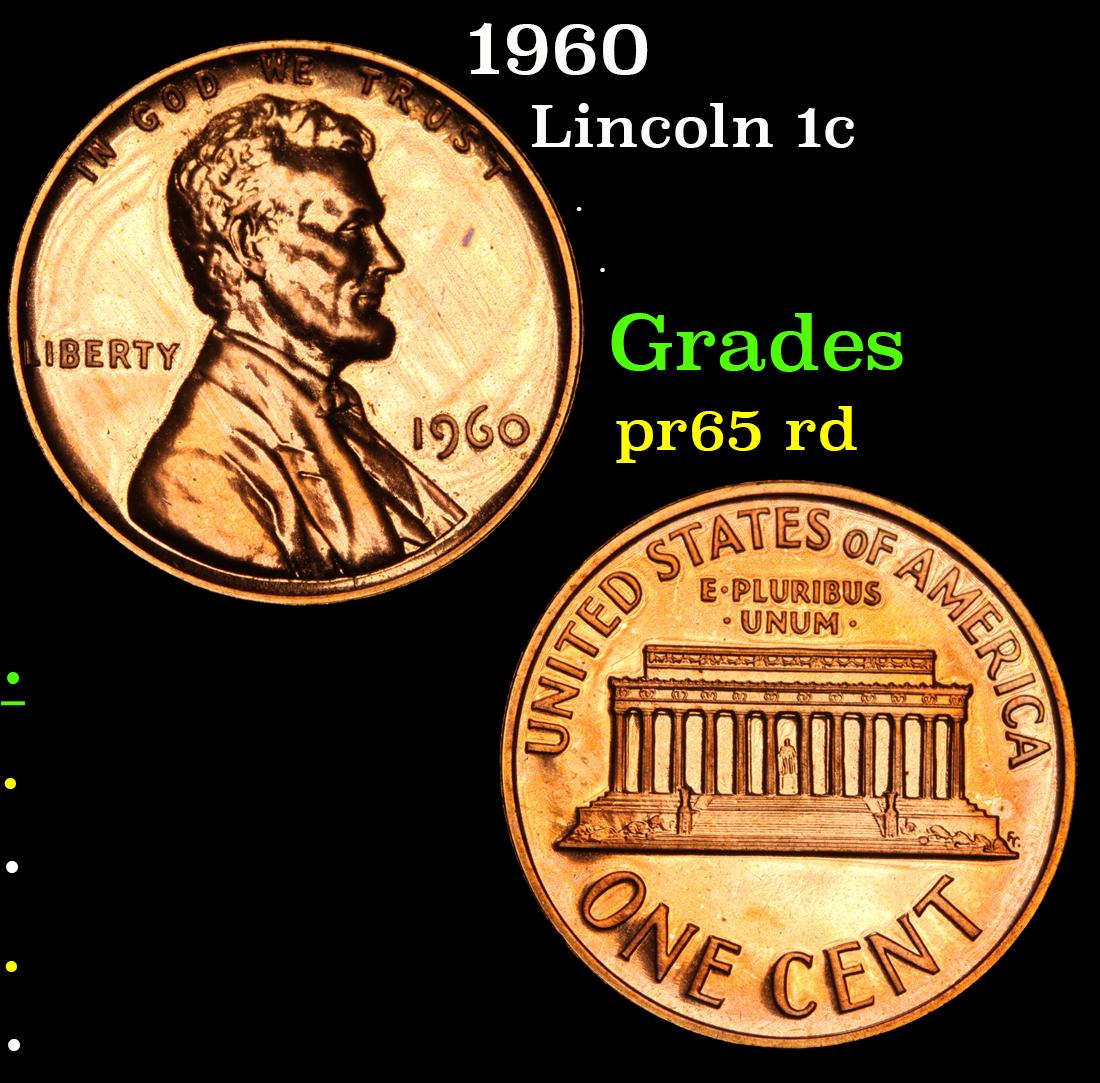 1960 . . Lincoln Cent 1c Grades Gem Proof Red