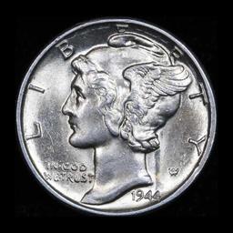 1944-d Mercury Dime 10c Grades Choice Unc FSB