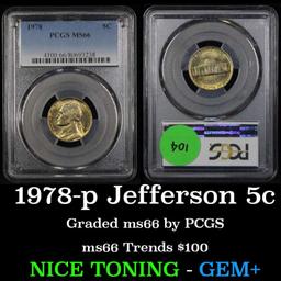 PCGS 1978-p Jefferson Nickel 5c Graded ms66 by PCGS