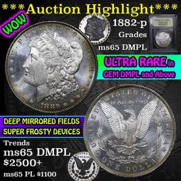 ***Auction Highlight*** 1882-p Morgan Dollar $1 Graded GEM Unc DMPL By USCG (fc)