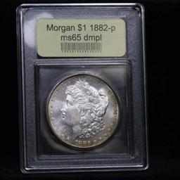 ***Auction Highlight*** 1882-p Morgan Dollar $1 Graded GEM Unc DMPL By USCG (fc)