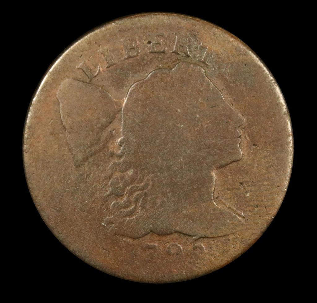 ***Auction Highlight*** 1795 Plain Edge, Liberty Cap Flowing Hair large 1c Graded g+ by USCG (fc)