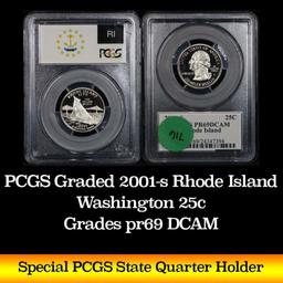 PCGS 2001-s Rhode Island Washington Quarter 25c Graded pr69 DCAM by PCGS