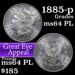 1885-p Morgan Dollar $1 Grades Choice Unc PL