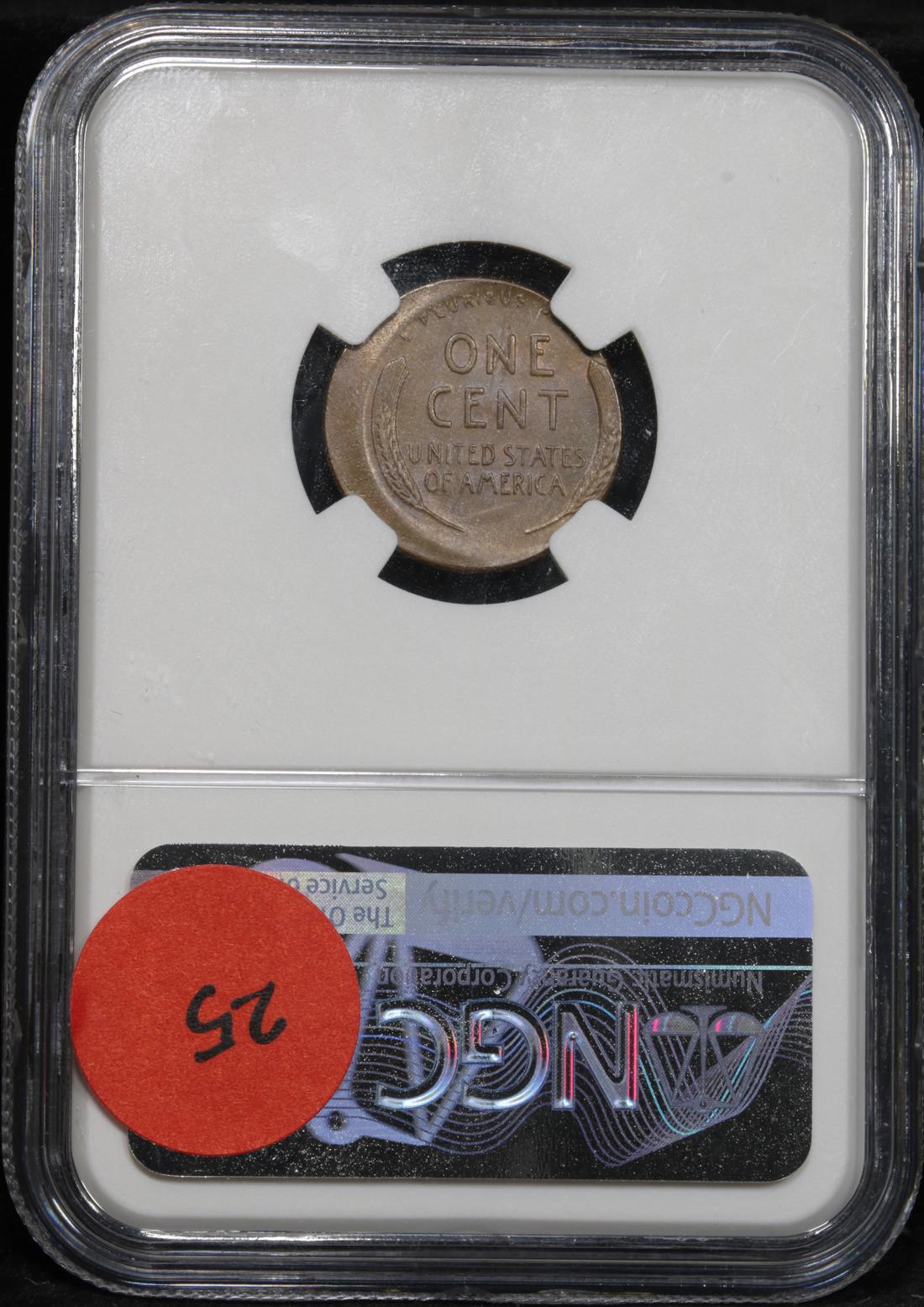 NGC 1944-p Mint Error Struck 15% off center . . Lincoln Cent 1c Graded au58 by NGC