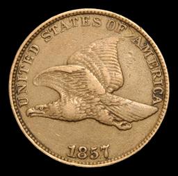 1857 . . Flying Eagle Cent 1c Grades vf++