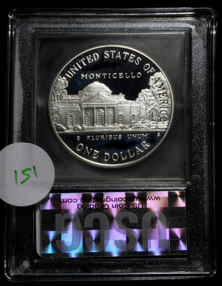 1993-s Thomas Jefferson 250th Anniversary Modern Commem Dollar $1 Graded Gem++ Proof DCAM by USCG