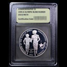 1995-p Paralympics (Blind Runner) Proof Modern Commem Dollar $1 Graded Gem++ Proof DCAM by USCG