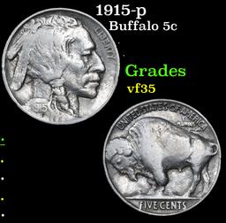 1915-p . . Buffalo Nickel 5c Grades vf++