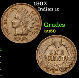 1902 . . Indian Cent 1c Grades AU, Almost Unc