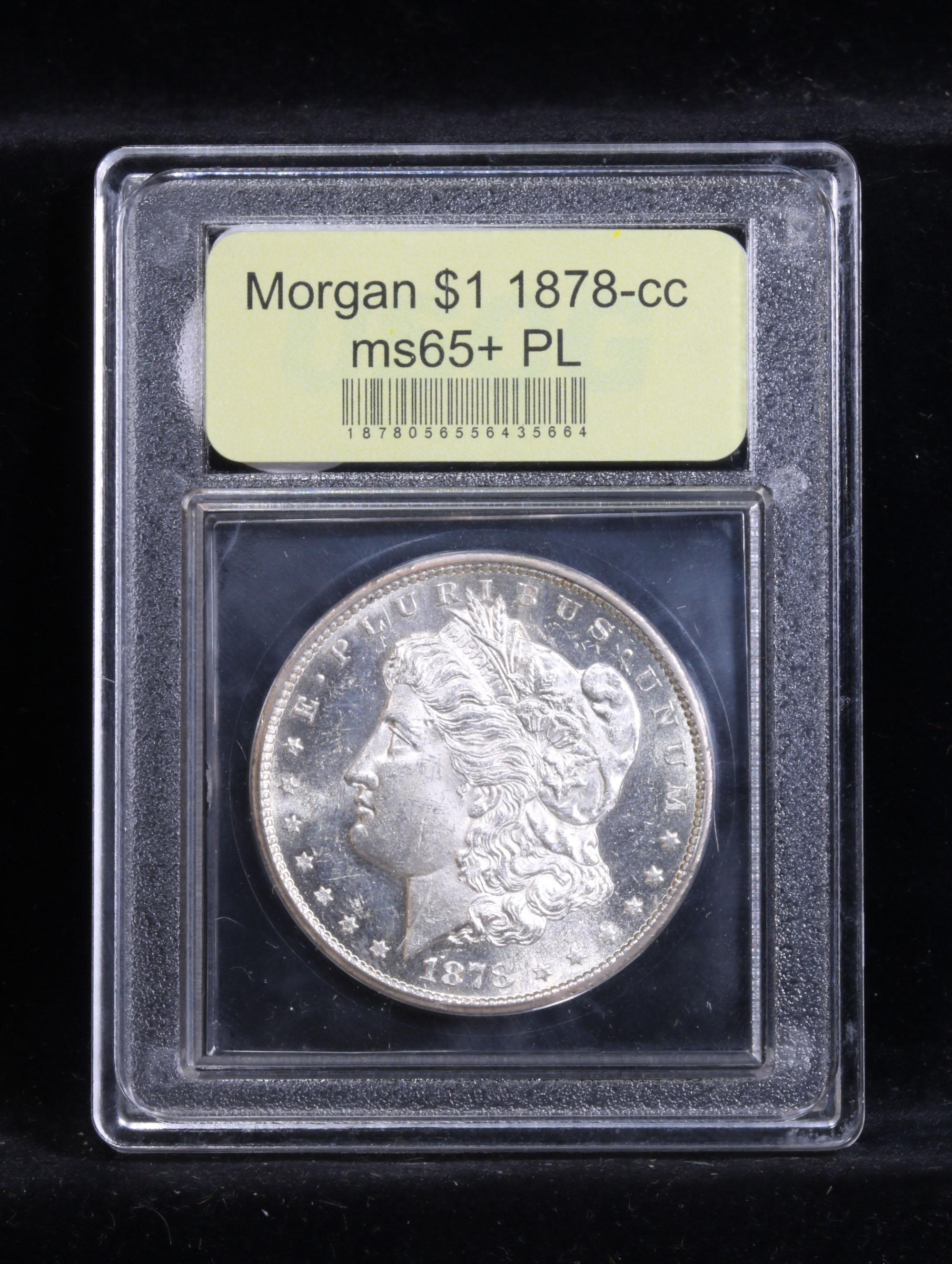 *Auction Highlight* 1878-cc Great Cameo Strong Mirrored Fields Morgan $1 Graded GEM+ PL By USCG (fc)