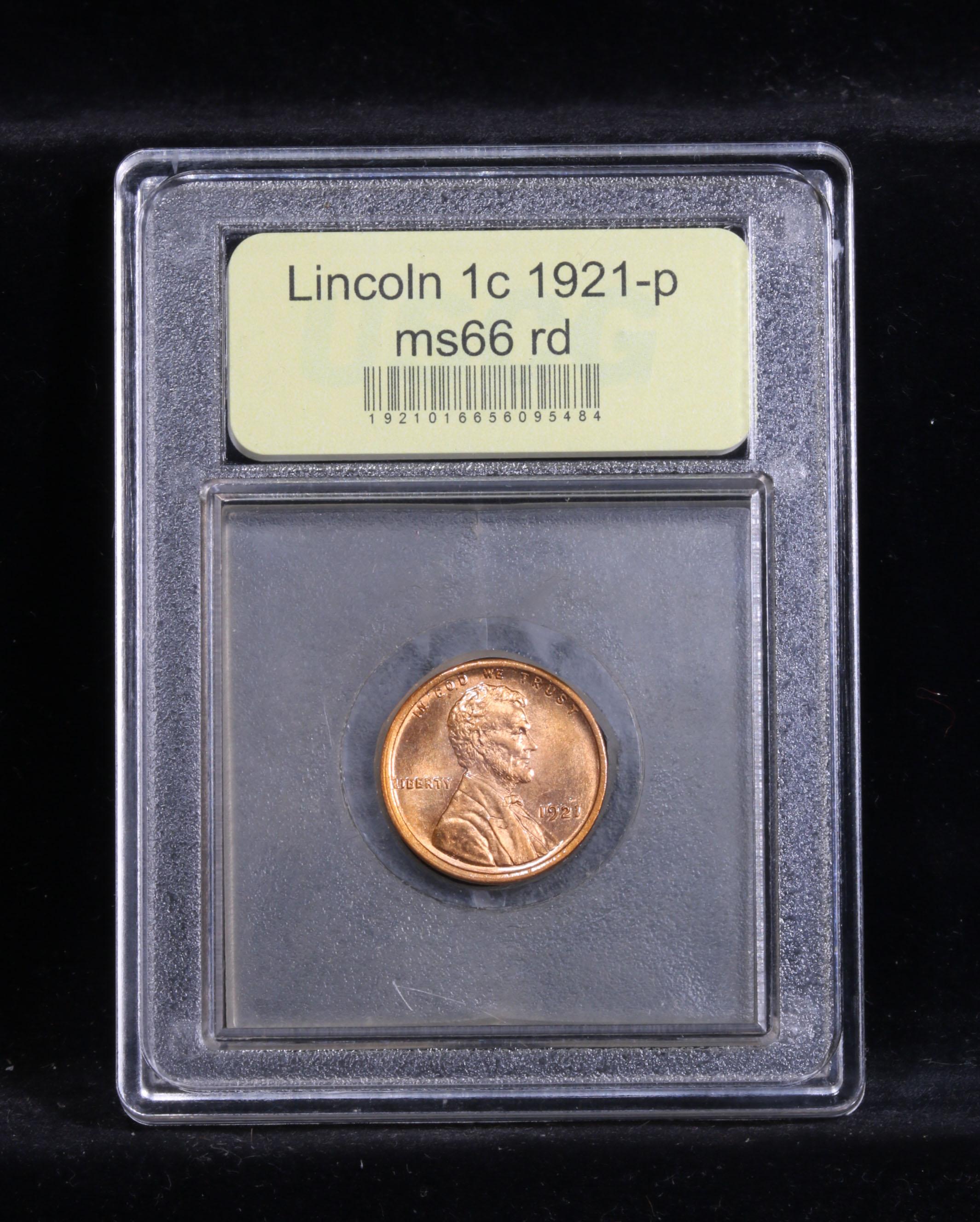 ***Auction Highlight*** 1921-p . . Lincoln Cent 1c Graded GEM+ Unc RD By USCG (fc)