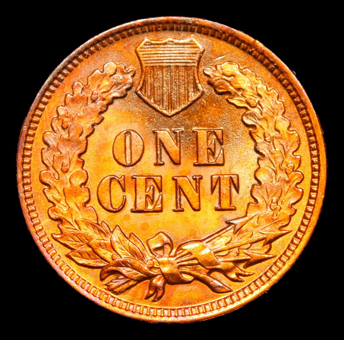 ***Auction Highlight*** 1903 Deep Rich Red Color Nice Toning On Rev Indian Cent 1c Graded GEM Unc RD