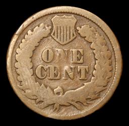 1876 Key Date . Indian Cent 1c Grades g+