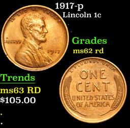 1917-p . . Lincoln Cent 1c Grades Select Unc RD