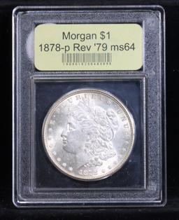 ***Auction Highlight*** 1878-p Rev' 79 Morgan Dollar $1 Graded Choice Unc By USCG (fc)