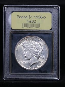 ***Auction Highlight*** 1928-p Peace Dollar $1 Graded Select Unc by USCG (fc)