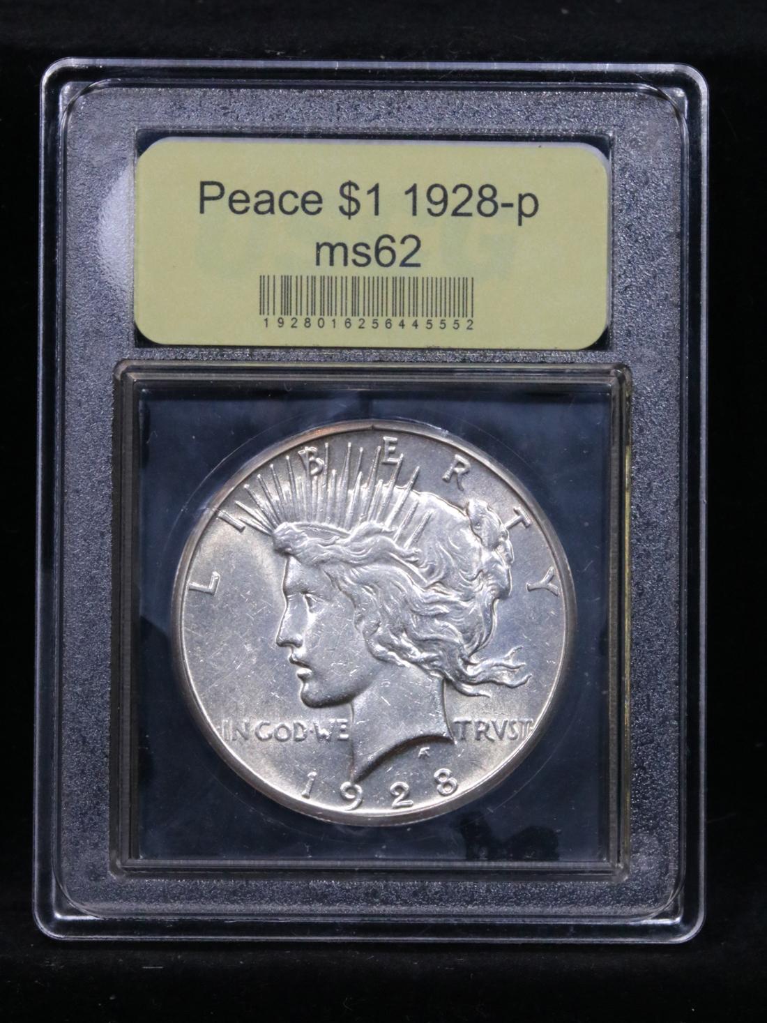 ***Auction Highlight*** 1928-p Peace Dollar $1 Graded Select Unc by USCG (fc)