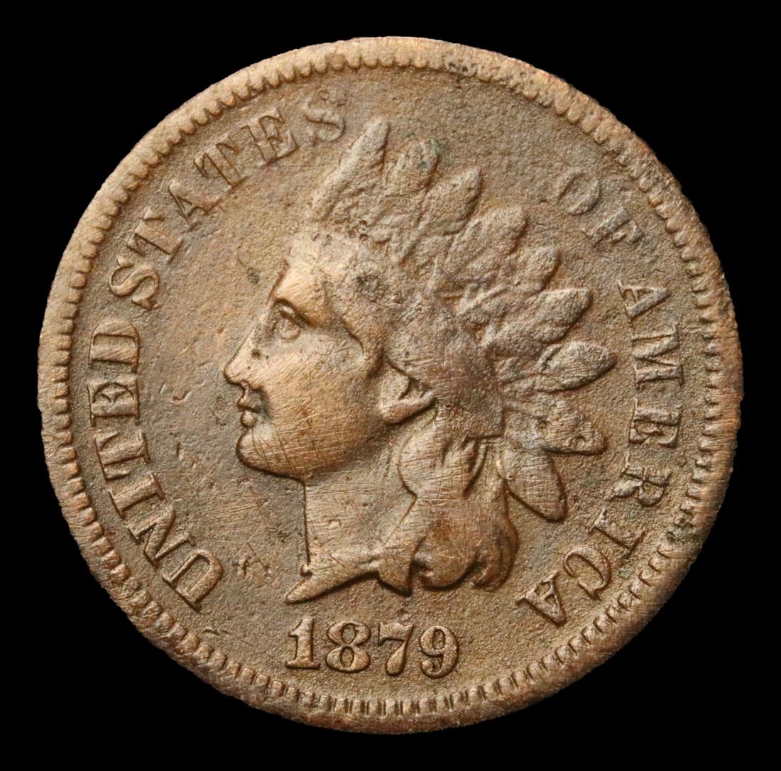 1879 Indian Cent 1c Grades f, fine
