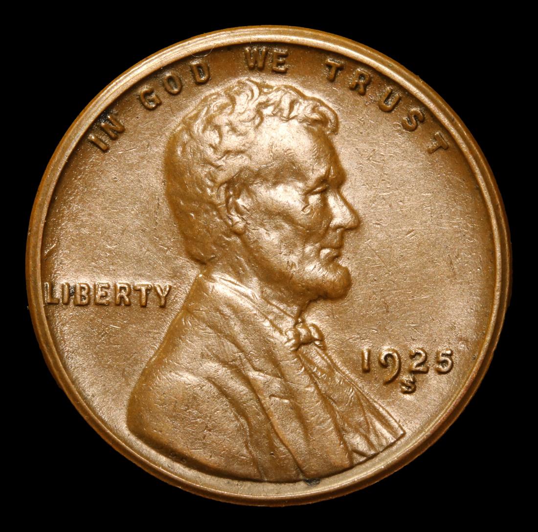 1925-p Lincoln Cent 1c Grades Choice AU