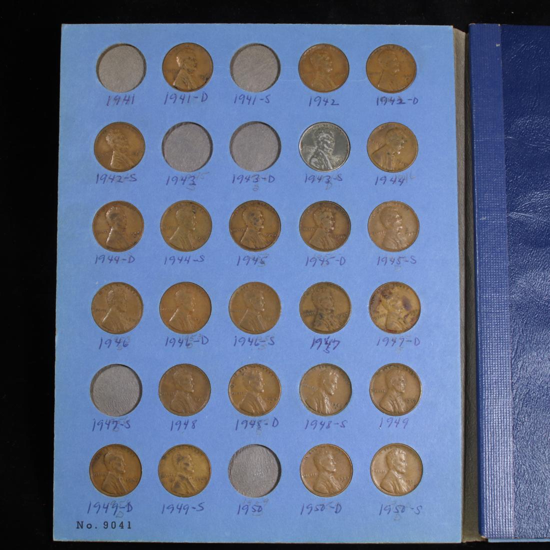 Lincoln cent book 1941-1965 not complete 63 coins . .
