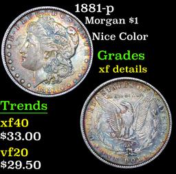 1881-p Morgan Dollar $1 Grades xf details