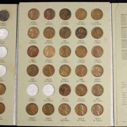 Lincoln cent book 1909-1940 not complete 73 coins . .