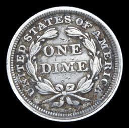 1853-p Seated Liberty Dime 10c Grades vf++