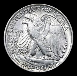 1943-p Walking Liberty Half Dollar 50c Grades Choice AU/BU Slider