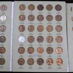 Partial Lincoln cent book 1937-1974, 87 coins . .