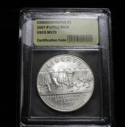 2007-P Little Rock Modern Commem Dollar $1 Graded GEM++ Proof Deep Cameo By USCG