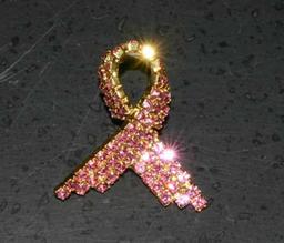 October is Breast Cancer Awareness Month - This is a Great Breast Cancer pin Swarovski crystals