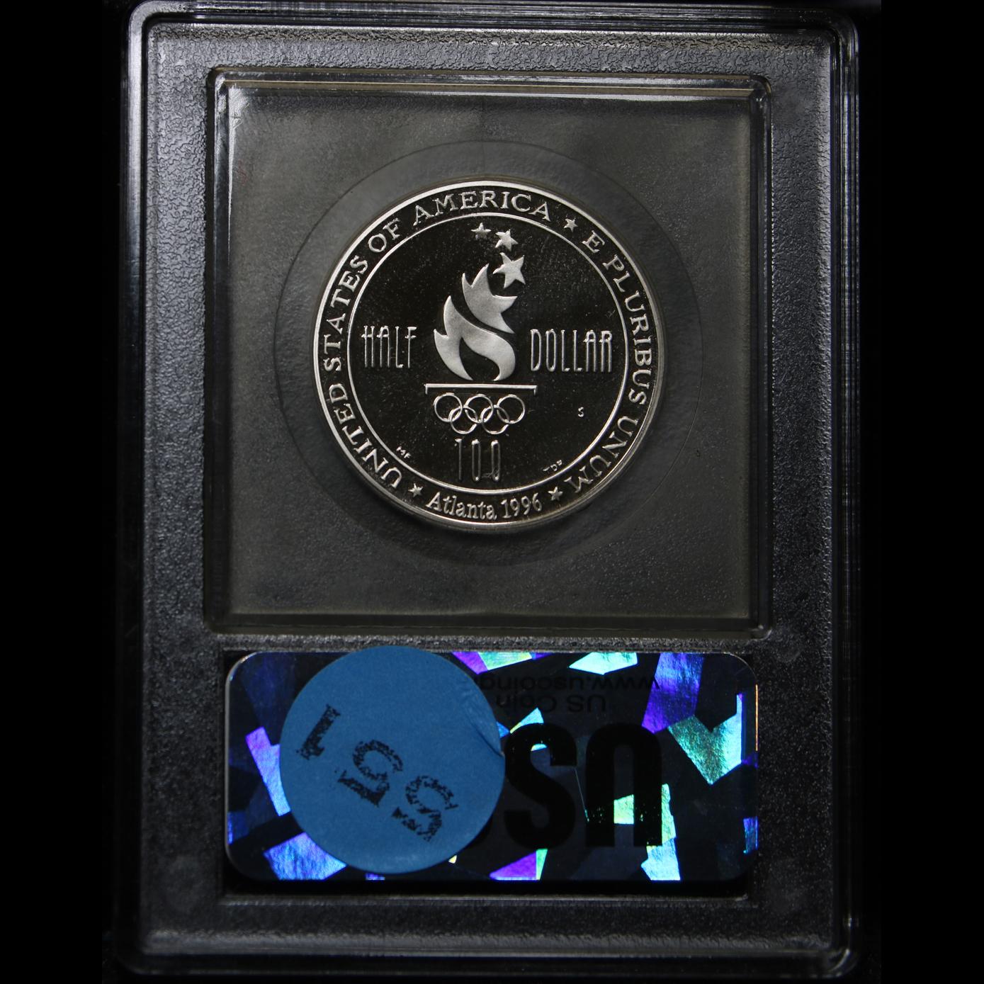 1996-s Olympics Swimming Modern Commem Half Dollar 50c Graded GEM++ Proof Deep Cameo By USCG