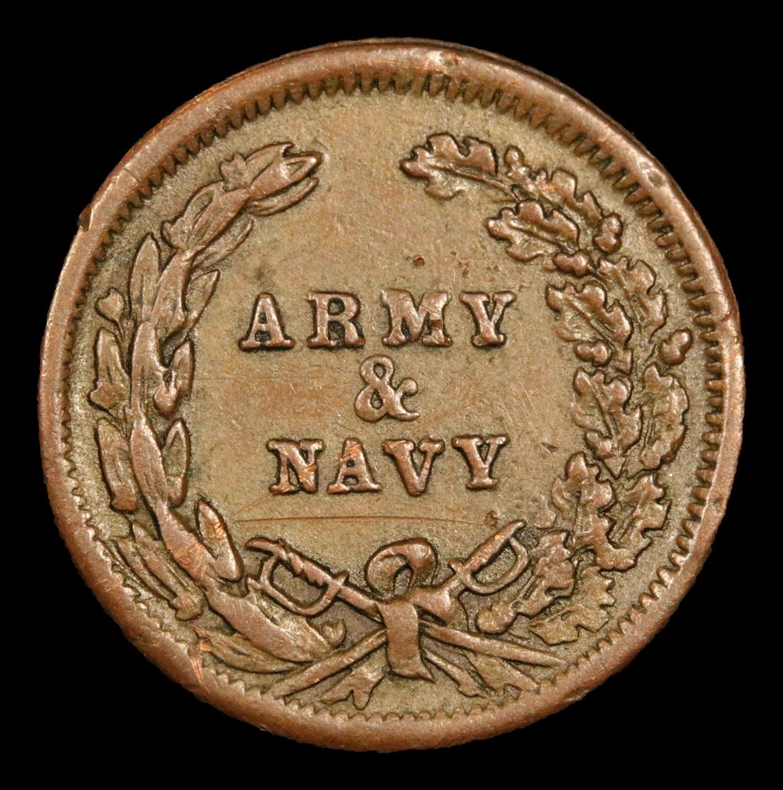 1863 Army & Navy Civil War Token 1c Grades Select AU