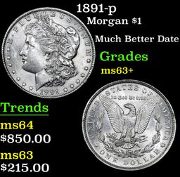1891-p Morgan Dollar $1 Grades Select+ Unc