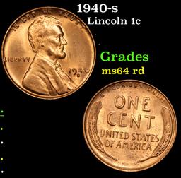 1940-s Lincoln Cent 1c Grades Choice Unc RD