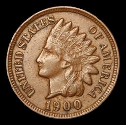 1900 Indian Cent 1c Grades Choice AU