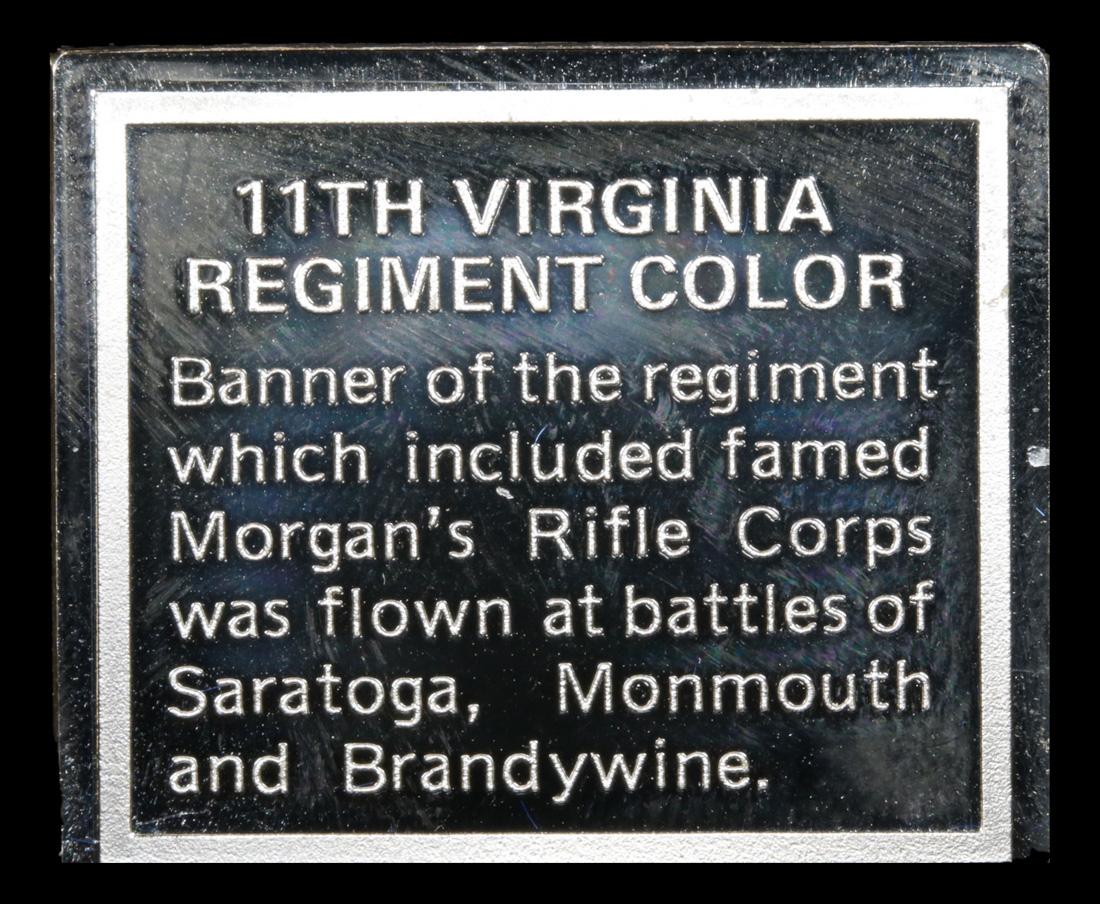 Flags of the American 11th Virginia Regiment Color Flag .575oz .925 Sterling Silver Bar Grades