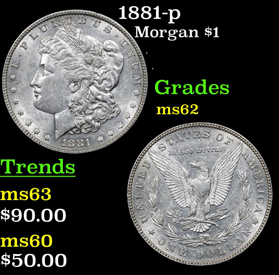 1881-p Morgan Dollar $1 Grades Select Unc