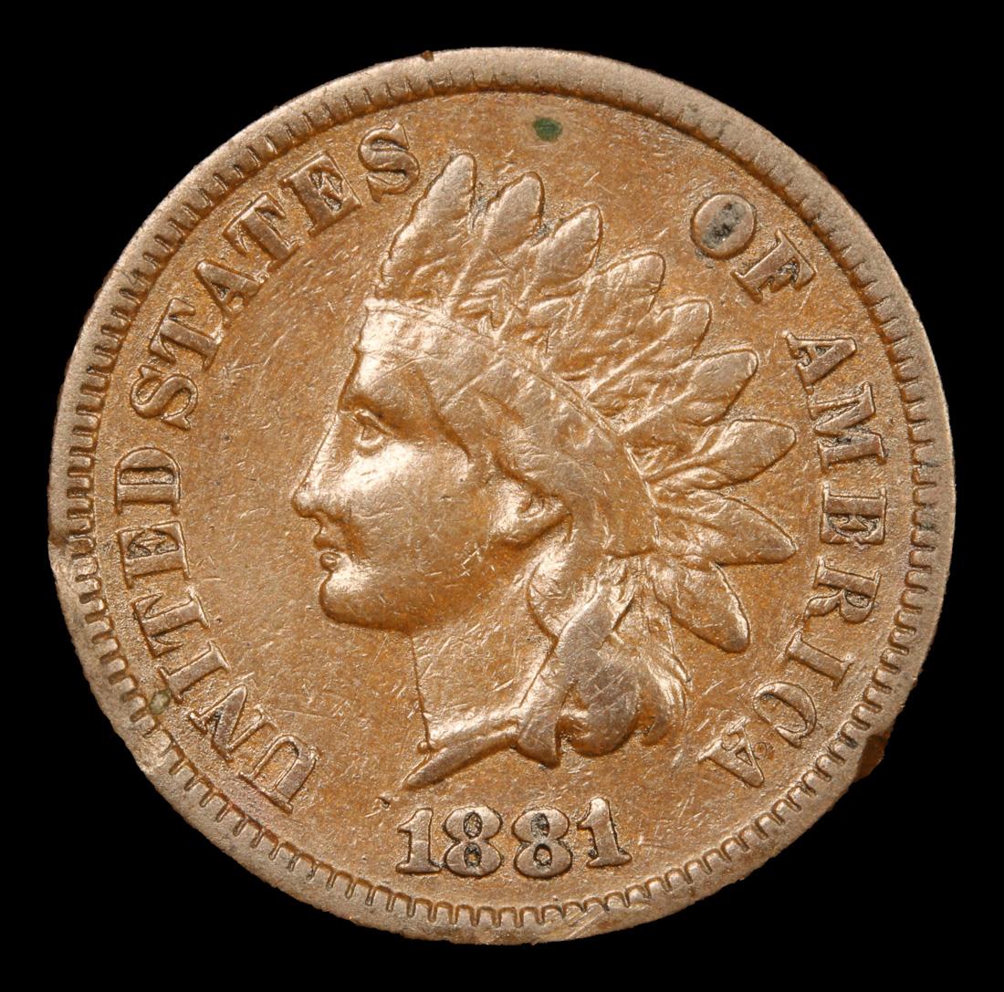 1881 Indian Cent 1c Grades vf++