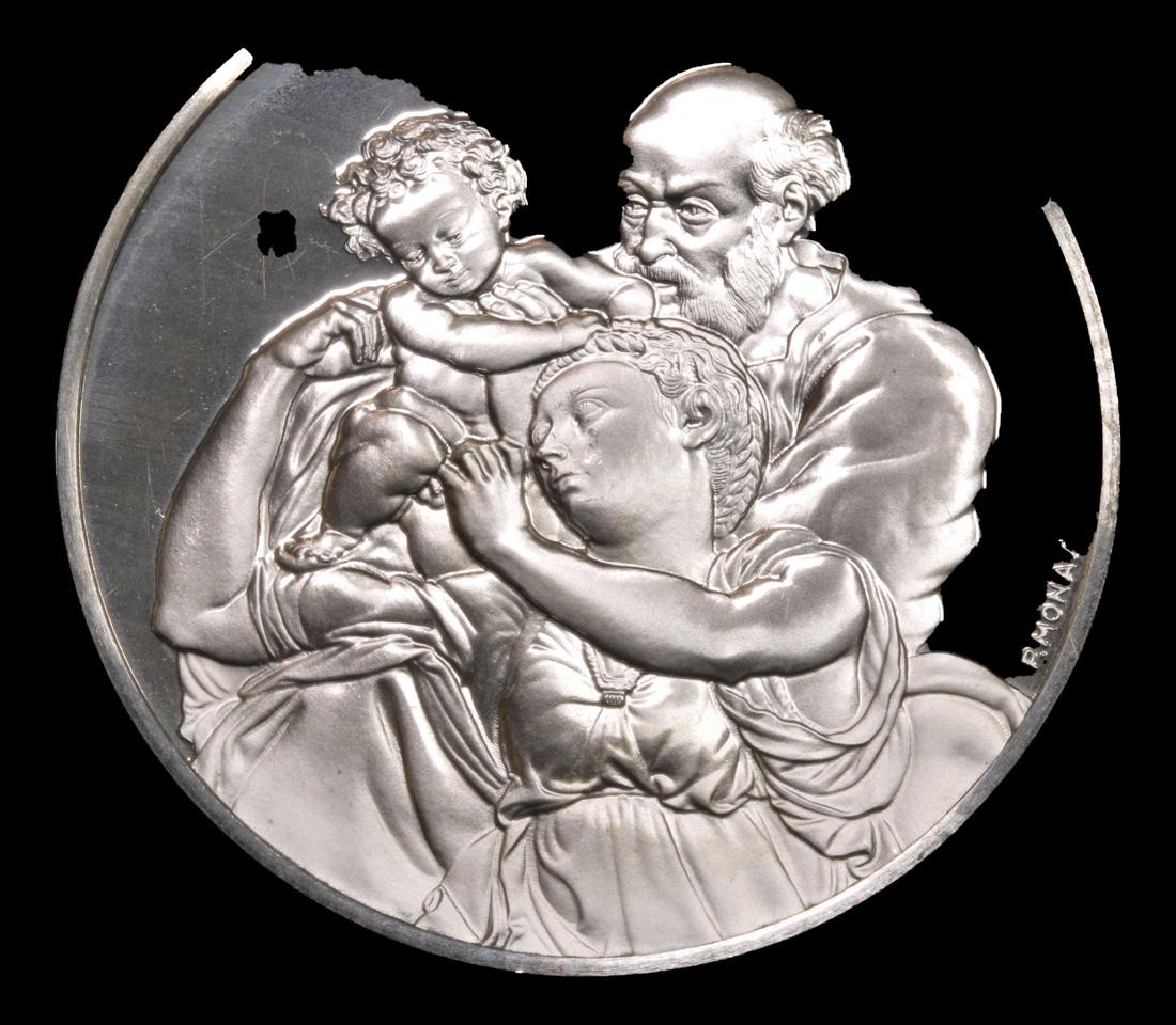 Franklin Mint "The Genius Of Michelangelo" 1.35 oz .925 Sterling Silver Medal Grades