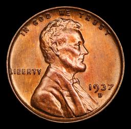 1937-d Lincoln Cent 1c Grades Gem+ Unc RB