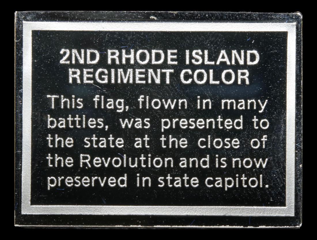 Flags of the American Revolution 2nd Rhode Island Regiment Color Flag .8 oz .925 Sterling Silver Bar